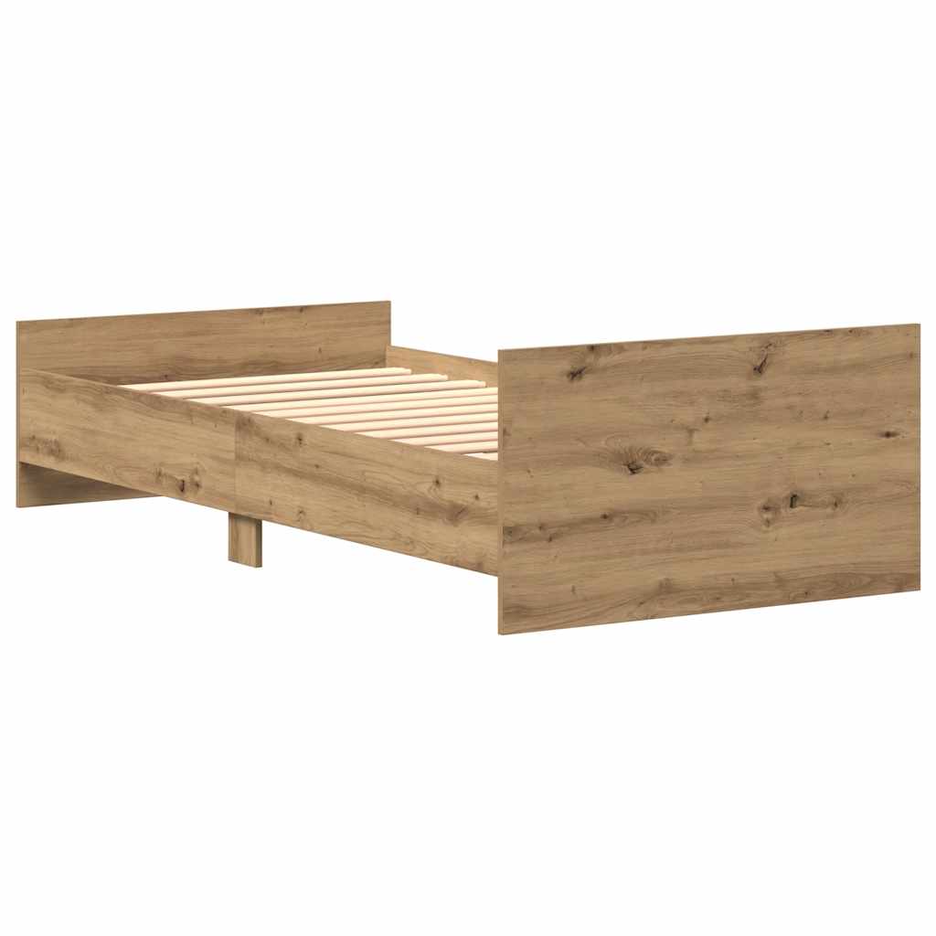 Bed Frame without Mattress Artisan Oak 75x190 cm Engineered Wood